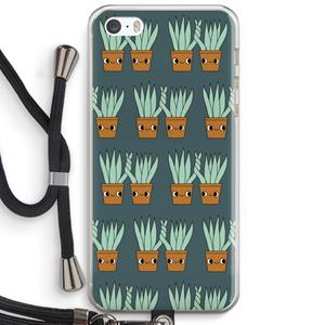 CaseCompany Sansevieria: iPhone 5 / 5S / SE Transparant Hoesje met koord