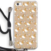 CaseCompany Doggy: iPhone 5 / 5S / SE Transparant Hoesje met koord