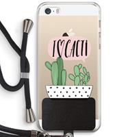 CaseCompany I love cacti: iPhone 5 / 5S / SE Transparant Hoesje met koord