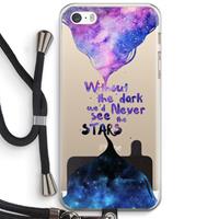 CaseCompany Stars quote: iPhone 5 / 5S / SE Transparant Hoesje met koord