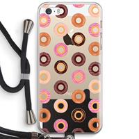 CaseCompany Donuts: iPhone 5 / 5S / SE Transparant Hoesje met koord