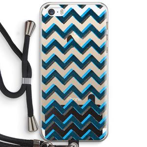 CaseCompany Onderbroken lijn: iPhone 5 / 5S / SE Transparant Hoesje met koord