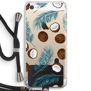 CaseCompany Kokosnoot roze: iPhone 5 / 5S / SE Transparant Hoesje met koord