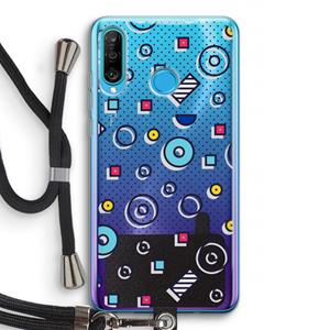 CaseCompany 8-bit N°9: Huawei P30 Lite Transparant Hoesje met koord