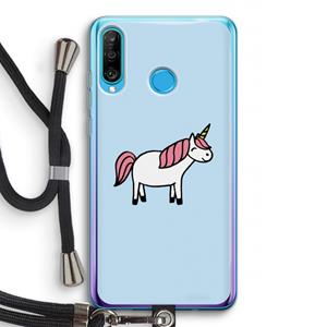 CaseCompany Eenhoorn: Huawei P30 Lite Transparant Hoesje met koord