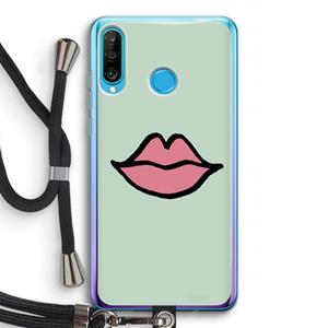 CaseCompany Kusje: Huawei P30 Lite Transparant Hoesje met koord