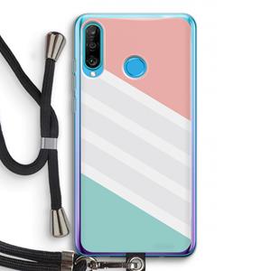 CaseCompany Strepen pastel: Huawei P30 Lite Transparant Hoesje met koord