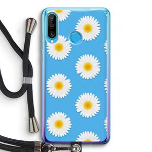 CaseCompany Margrietjes: Huawei P30 Lite Transparant Hoesje met koord