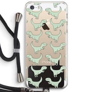CaseCompany Dinos: iPhone 5 / 5S / SE Transparant Hoesje met koord
