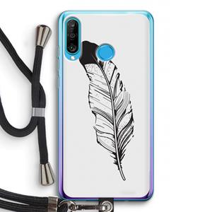 CaseCompany Pluim: Huawei P30 Lite Transparant Hoesje met koord