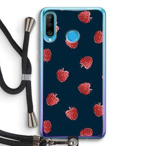 CaseCompany Framboosjes: Huawei P30 Lite Transparant Hoesje met koord