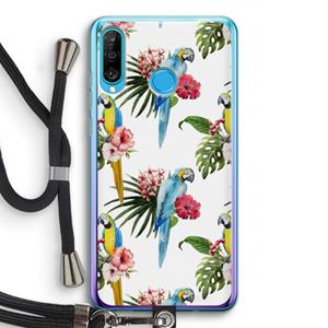 CaseCompany Kleurrijke papegaaien: Huawei P30 Lite Transparant Hoesje met koord