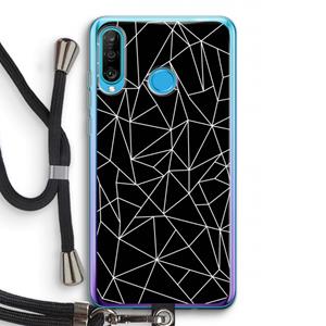 CaseCompany Geometrische lijnen wit: Huawei P30 Lite Transparant Hoesje met koord