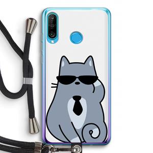 CaseCompany Cool cat: Huawei P30 Lite Transparant Hoesje met koord