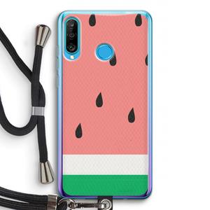 CaseCompany Watermeloen: Huawei P30 Lite Transparant Hoesje met koord