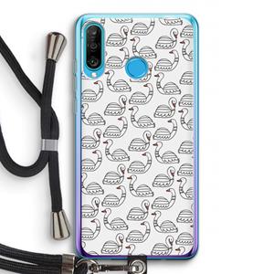 CaseCompany Zwanen: Huawei P30 Lite Transparant Hoesje met koord