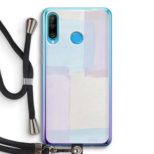 CaseCompany Square pastel: Huawei P30 Lite Transparant Hoesje met koord