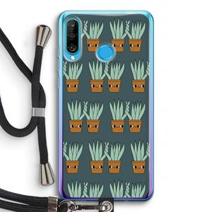 CaseCompany Sansevieria: Huawei P30 Lite Transparant Hoesje met koord