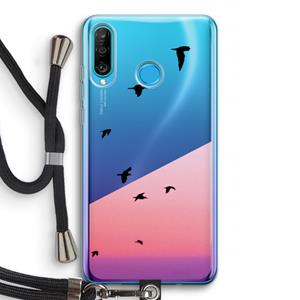 CaseCompany Fly away: Huawei P30 Lite Transparant Hoesje met koord