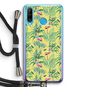 CaseCompany Flamingo party: Huawei P30 Lite Transparant Hoesje met koord