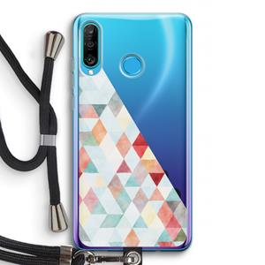 CaseCompany Gekleurde driehoekjes pastel: Huawei P30 Lite Transparant Hoesje met koord