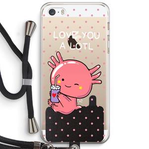 CaseCompany Love You A Lotl: iPhone 5 / 5S / SE Transparant Hoesje met koord