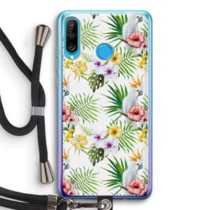 CaseCompany Gele kuif: Huawei P30 Lite Transparant Hoesje met koord