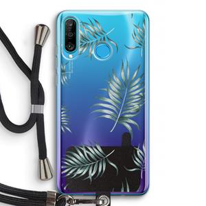 CaseCompany Simple leaves: Huawei P30 Lite Transparant Hoesje met koord