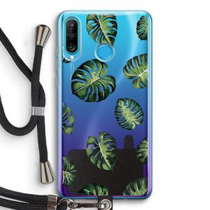 CaseCompany Tropische bladeren: Huawei P30 Lite Transparant Hoesje met koord