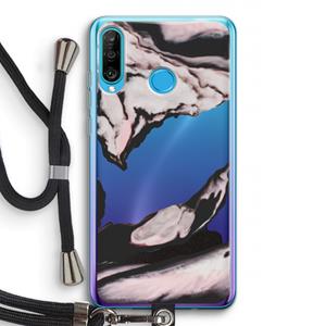 CaseCompany Roze stroom: Huawei P30 Lite Transparant Hoesje met koord