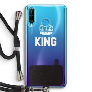 CaseCompany King zwart: Huawei P30 Lite Transparant Hoesje met koord