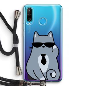CaseCompany Cool cat: Huawei P30 Lite Transparant Hoesje met koord