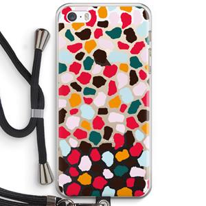 CaseCompany Colored Giraffe: iPhone 5 / 5S / SE Transparant Hoesje met koord
