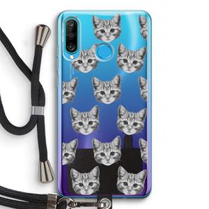 CaseCompany Kitten: Huawei P30 Lite Transparant Hoesje met koord