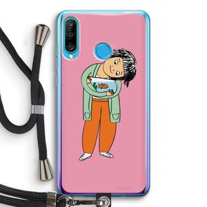CaseCompany Visknuffel: Huawei P30 Lite Transparant Hoesje met koord