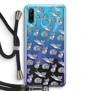 CaseCompany Poezen: Huawei P30 Lite Transparant Hoesje met koord