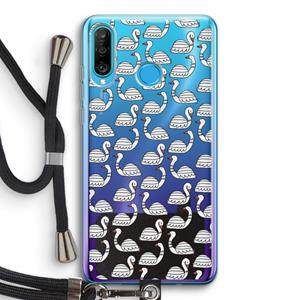 CaseCompany Zwanen: Huawei P30 Lite Transparant Hoesje met koord
