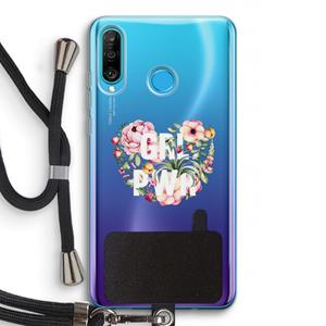 CaseCompany GRL PWR Flower: Huawei P30 Lite Transparant Hoesje met koord