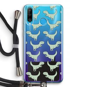CaseCompany Dinos: Huawei P30 Lite Transparant Hoesje met koord