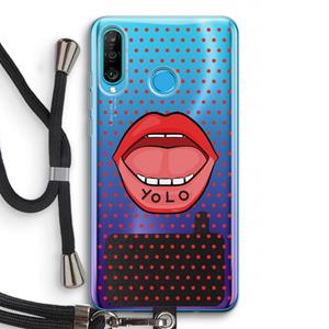CaseCompany Yolo Denise: Huawei P30 Lite Transparant Hoesje met koord