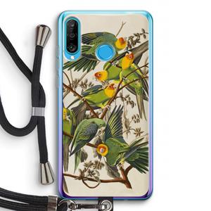 CaseCompany Carolinaparkiet: Huawei P30 Lite Transparant Hoesje met koord