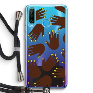 CaseCompany Hands dark: Huawei P30 Lite Transparant Hoesje met koord