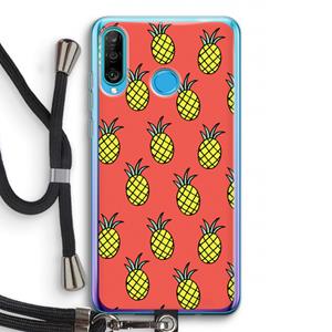 CaseCompany Ananas: Huawei P30 Lite Transparant Hoesje met koord