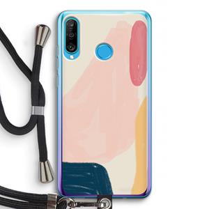 CaseCompany Saturday Flow: Huawei P30 Lite Transparant Hoesje met koord
