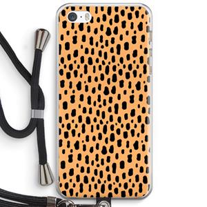 CaseCompany Panter: iPhone 5 / 5S / SE Transparant Hoesje met koord
