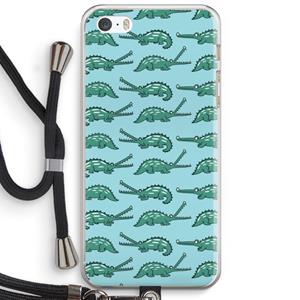 CaseCompany Kroko: iPhone 5 / 5S / SE Transparant Hoesje met koord