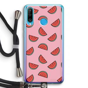 CaseCompany Watermeloen: Huawei P30 Lite Transparant Hoesje met koord