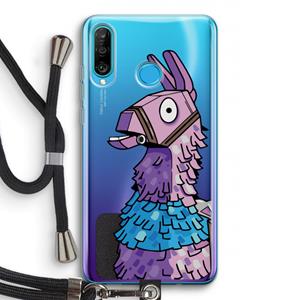 CaseCompany Lama: Huawei P30 Lite Transparant Hoesje met koord