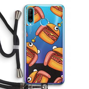 CaseCompany Hamburger: Huawei P30 Lite Transparant Hoesje met koord