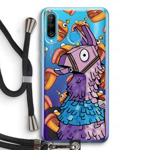 CaseCompany Loot Burger: Huawei P30 Lite Transparant Hoesje met koord